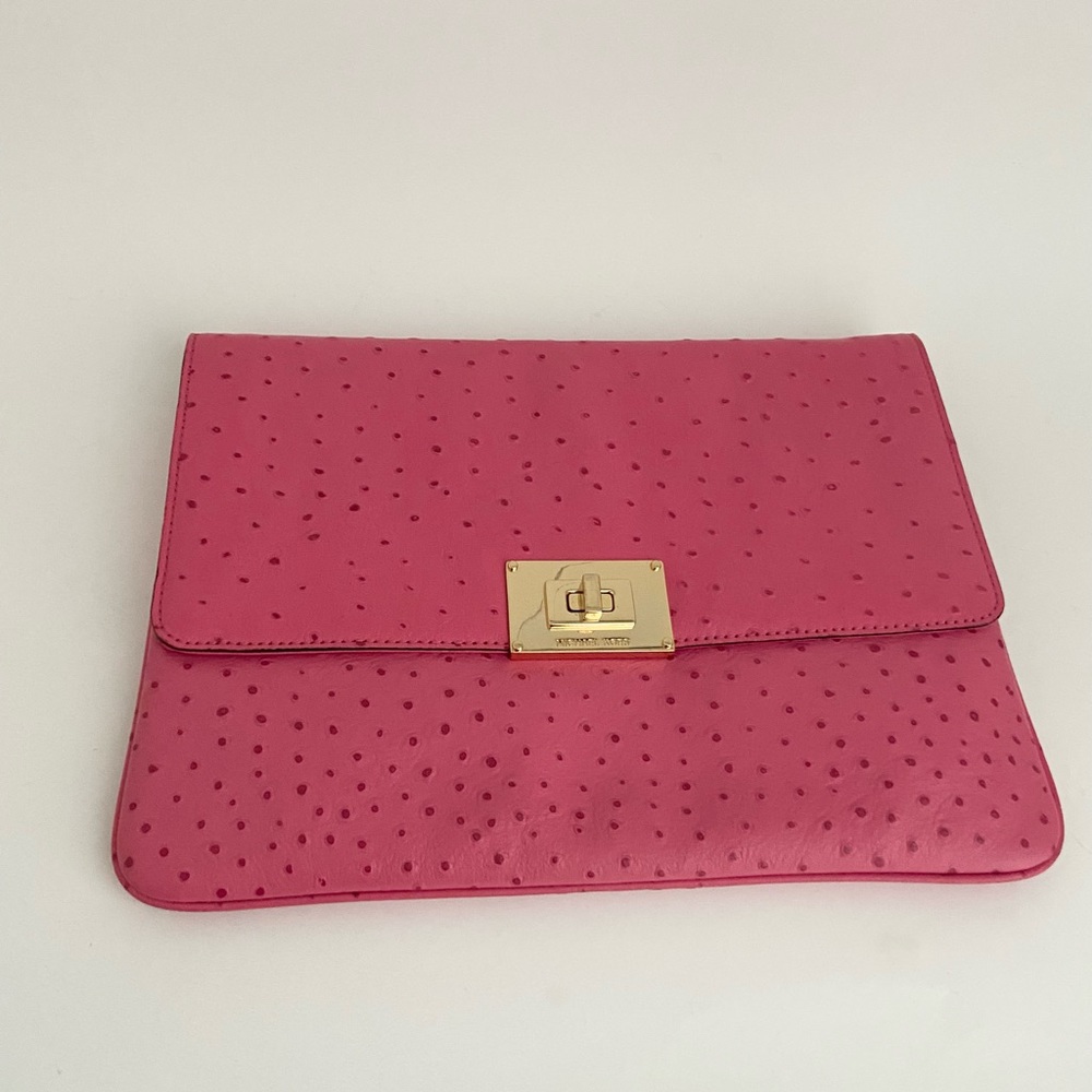 Pink Ostrich Michael Kors Clutch